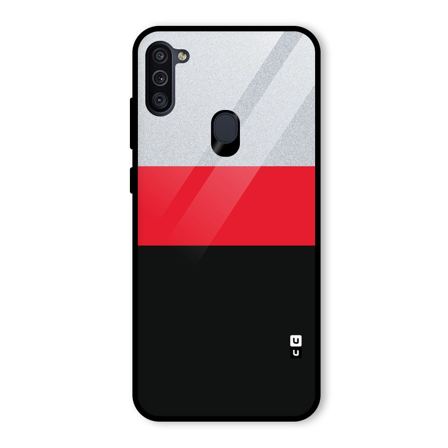 Cool Melange Stripe Glass Back Case for Galaxy M11
