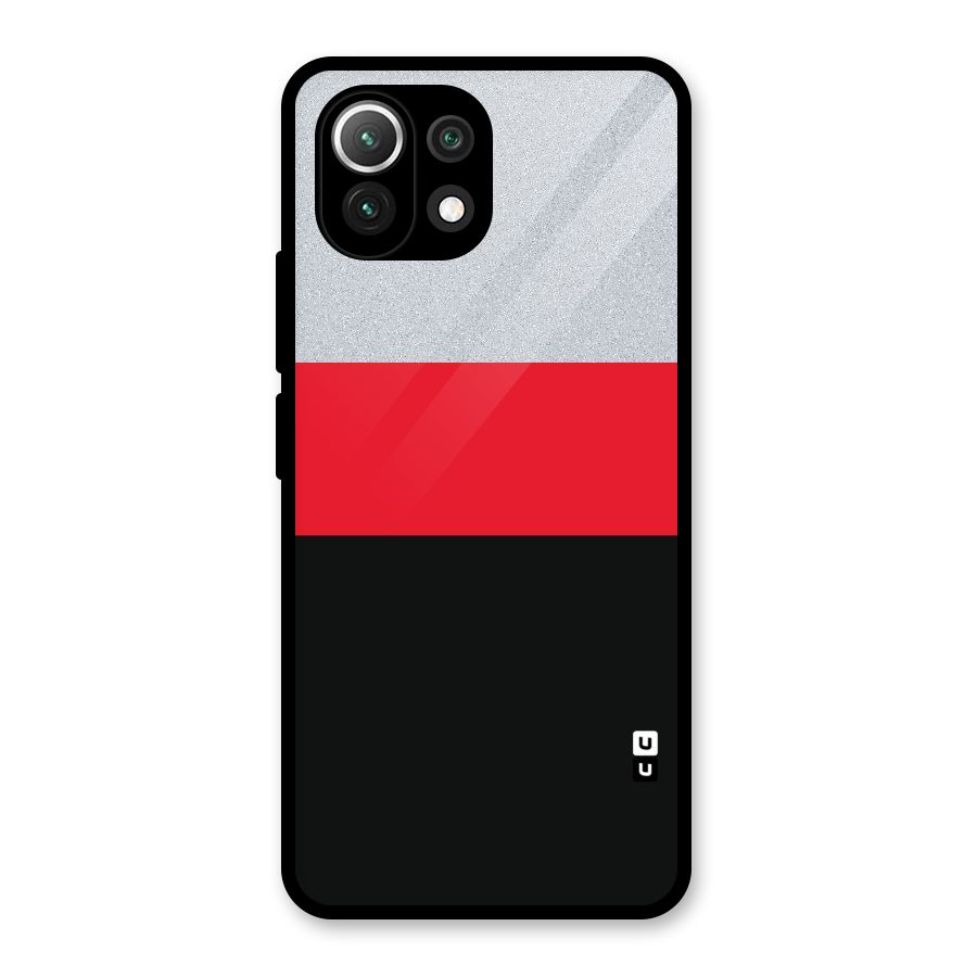 Cool Melange Stripe Glass Back Case for Mi 11 Lite