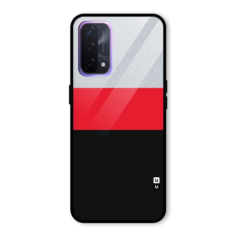 Cool Melange Stripe Glass Back Case for Oppo A74 5G