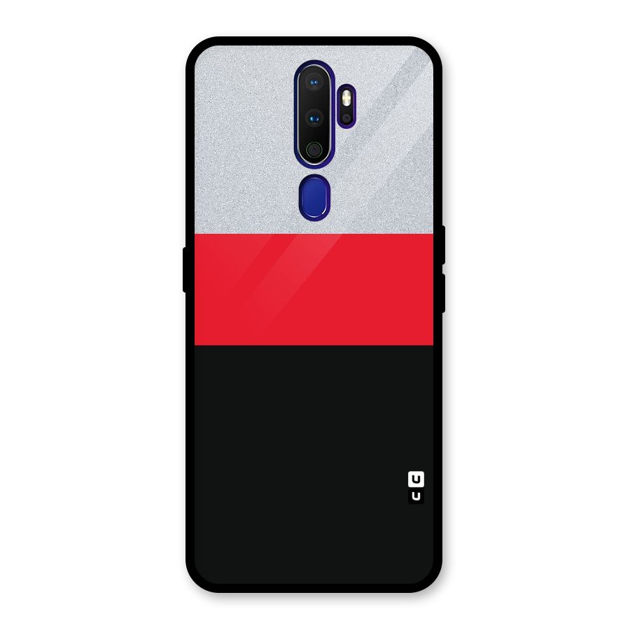 Cool Melange Stripe Glass Back Case for Oppo A9 (2020)