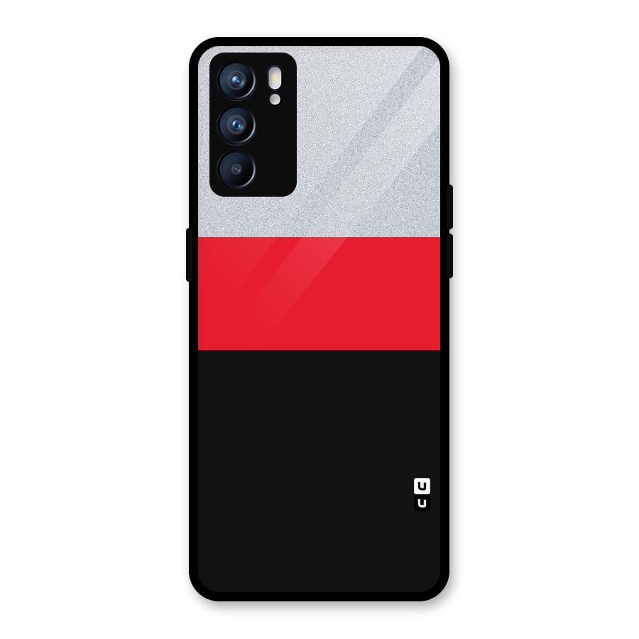Cool Melange Stripe Glass Back Case for Oppo Reno6 5G