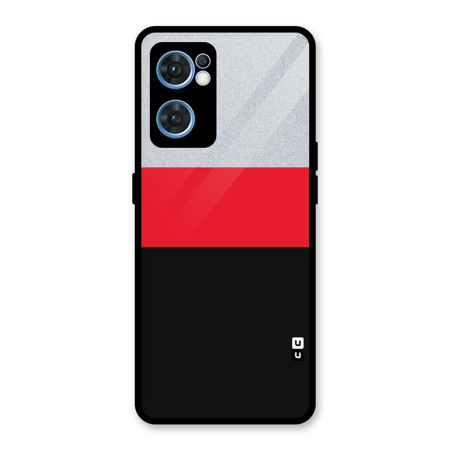 Cool Melange Stripe Glass Back Case for Oppo Reno7 5G