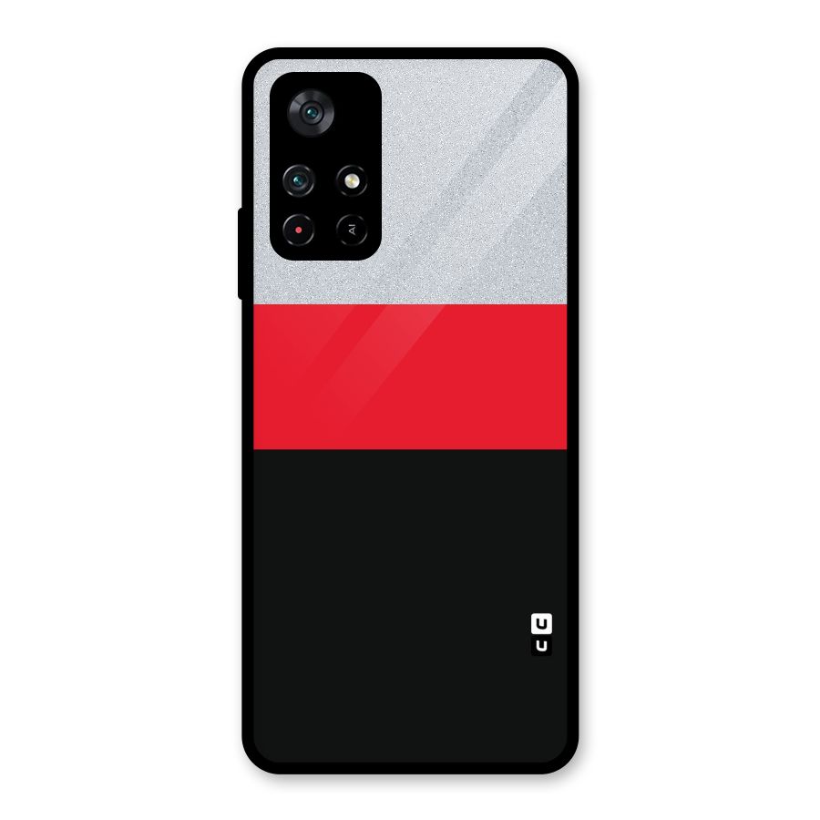 Cool Melange Stripe Glass Back Case for Poco M4 Pro 5G