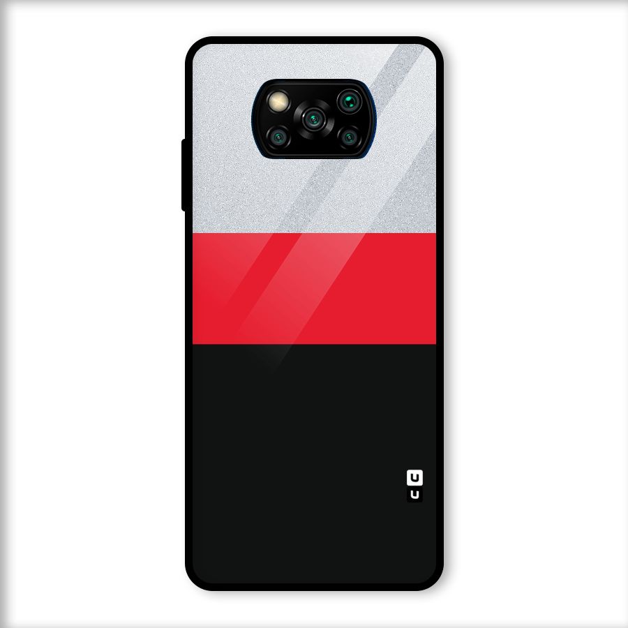 Cool Melange Stripe Glass Back Case for Poco X3
