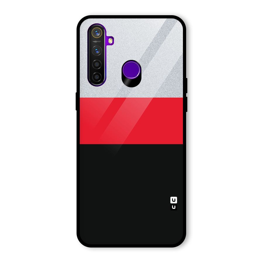 Cool Melange Stripe Glass Back Case for Realme 5 Pro