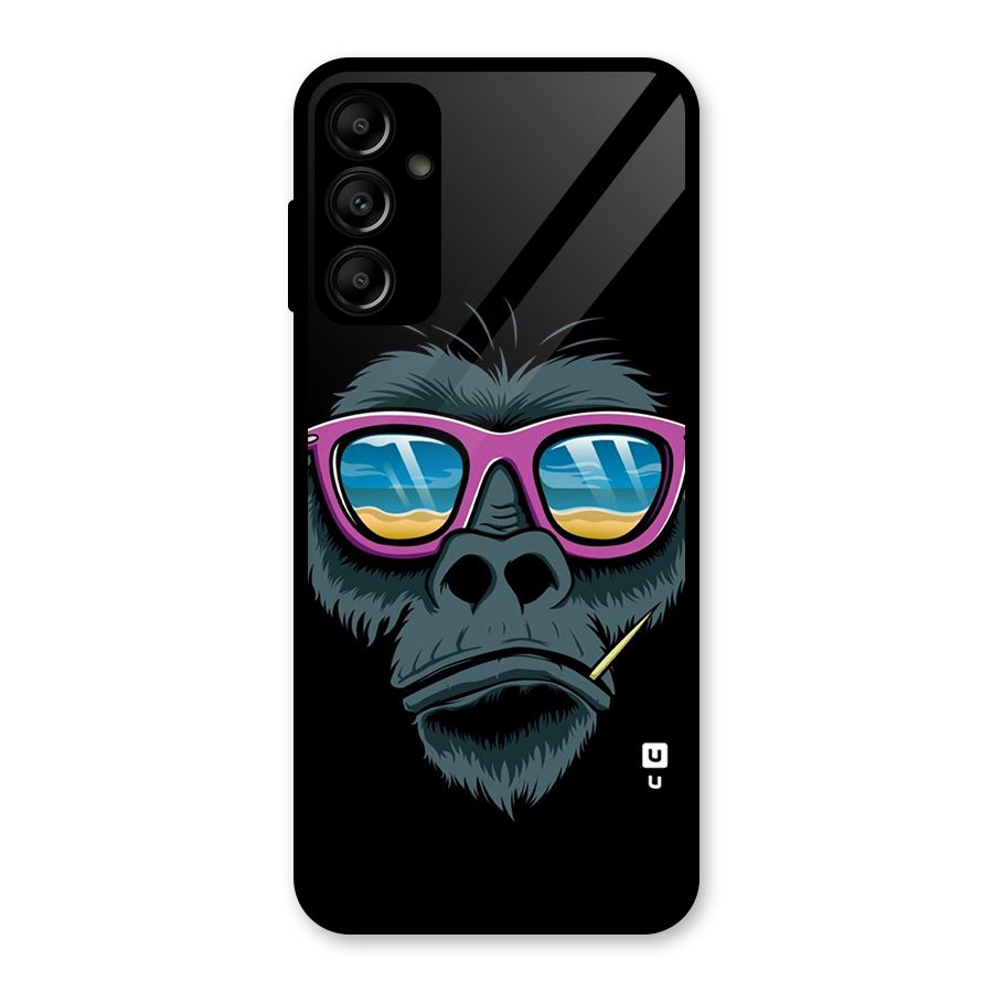 Cool Monkey Beach Sunglasses Glass Back Case for Galaxy A14 5G