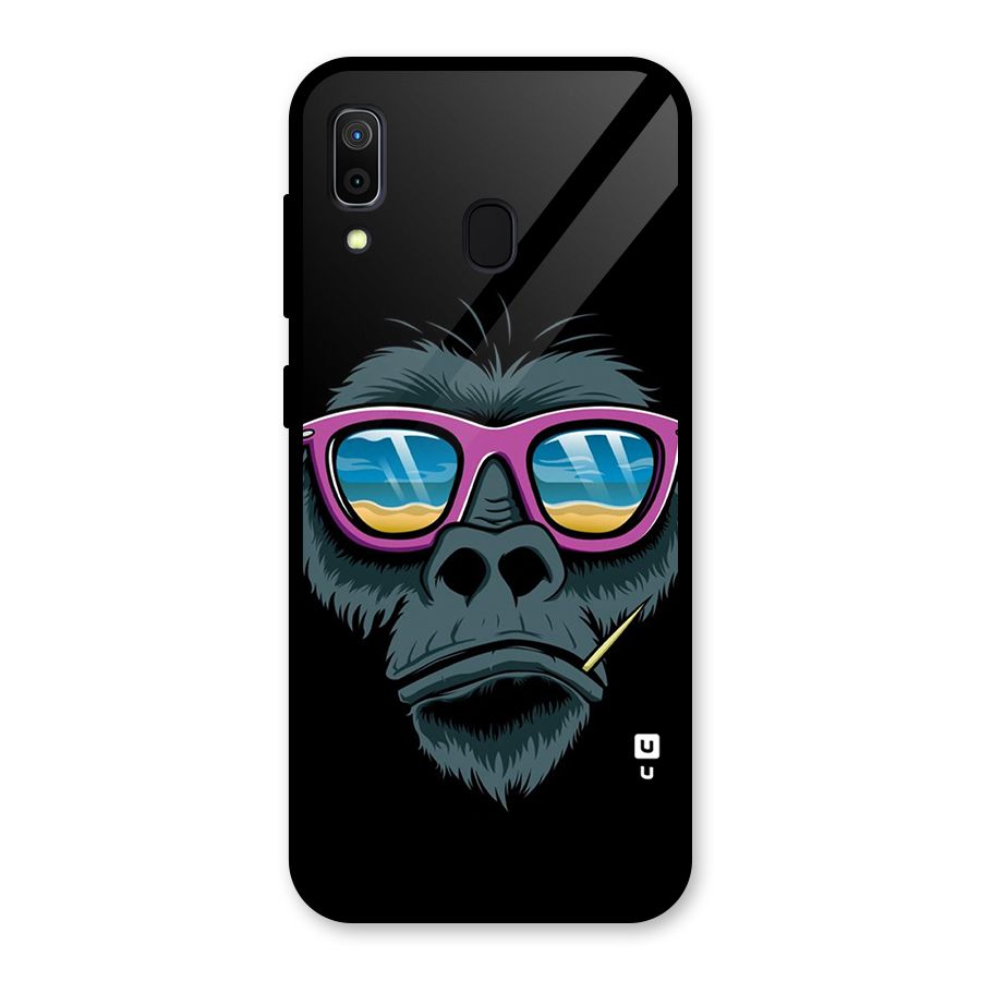 Cool Monkey Beach Sunglasses Glass Back Case for Galaxy A30