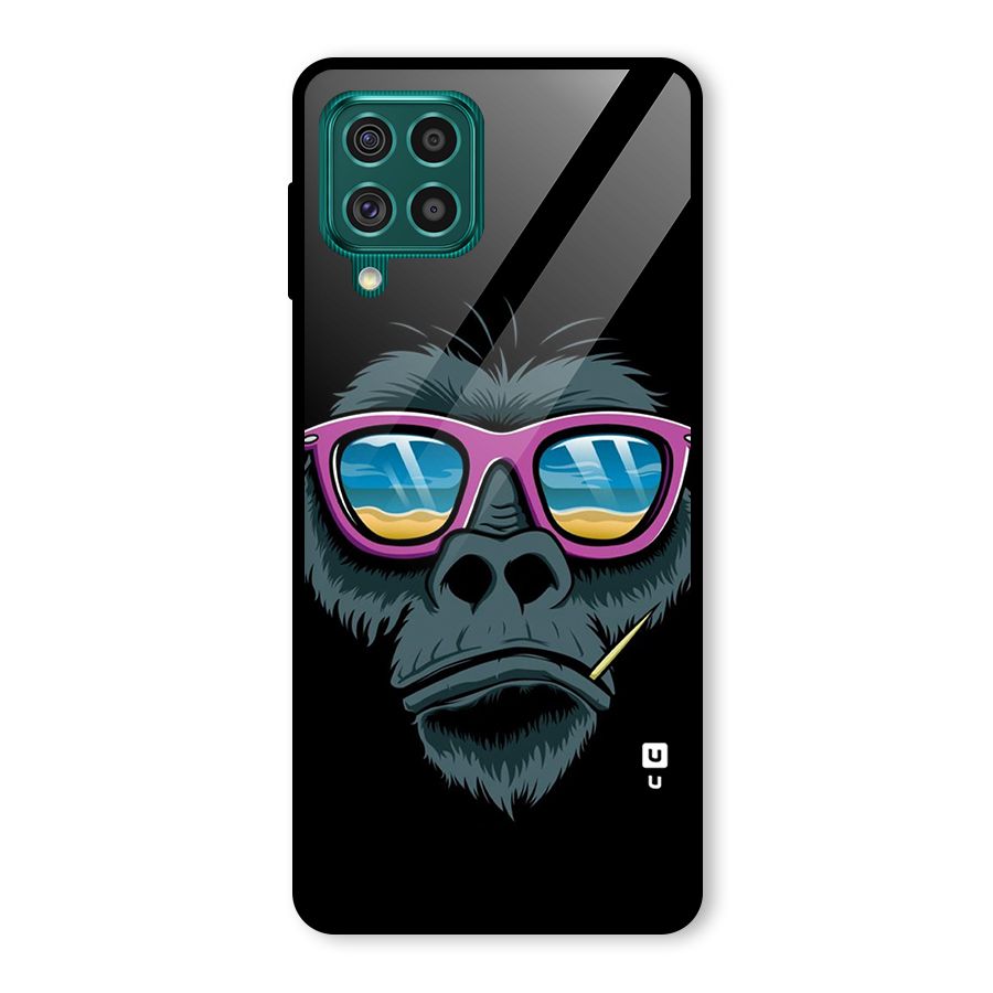Cool Monkey Beach Sunglasses Glass Back Case for Galaxy F62