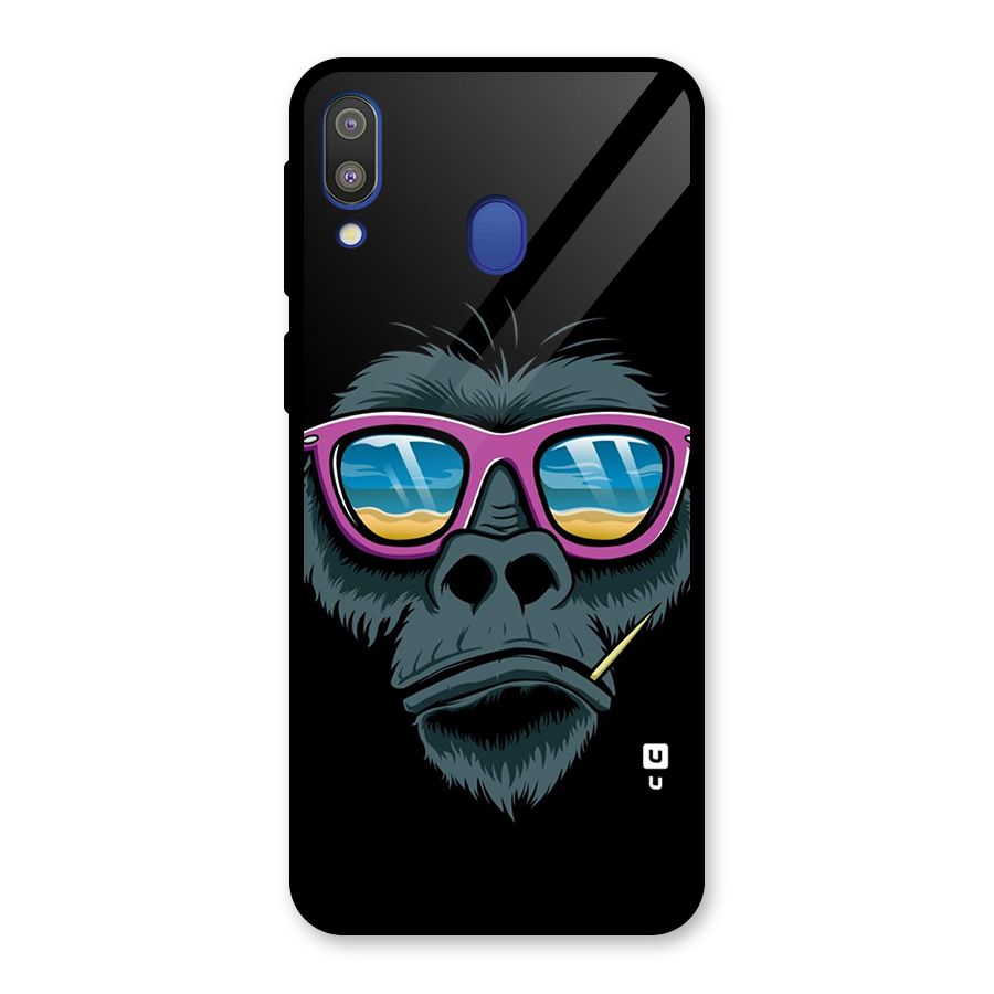 Cool Monkey Beach Sunglasses Glass Back Case for Galaxy M20