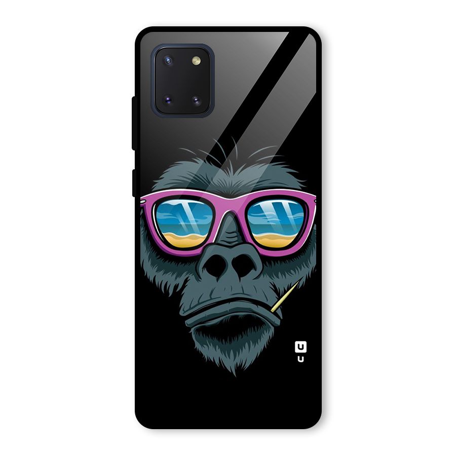 Cool Monkey Beach Sunglasses Glass Back Case for Galaxy Note 10 Lite