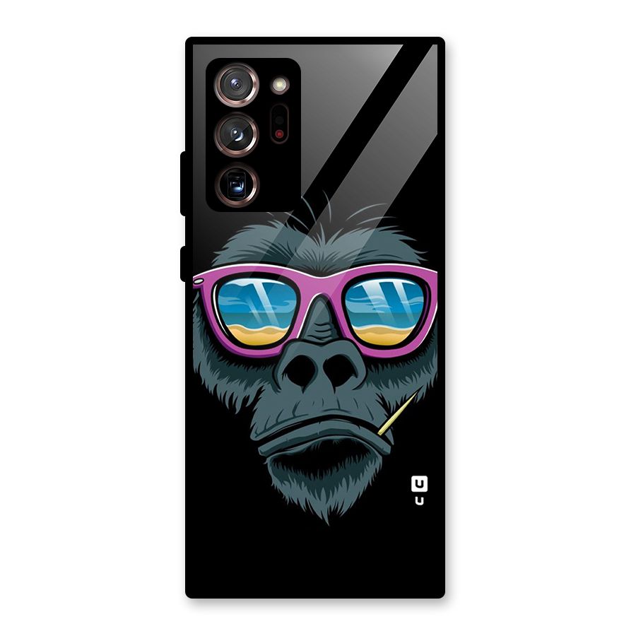 Cool Monkey Beach Sunglasses Glass Back Case for Galaxy Note 20 Ultra