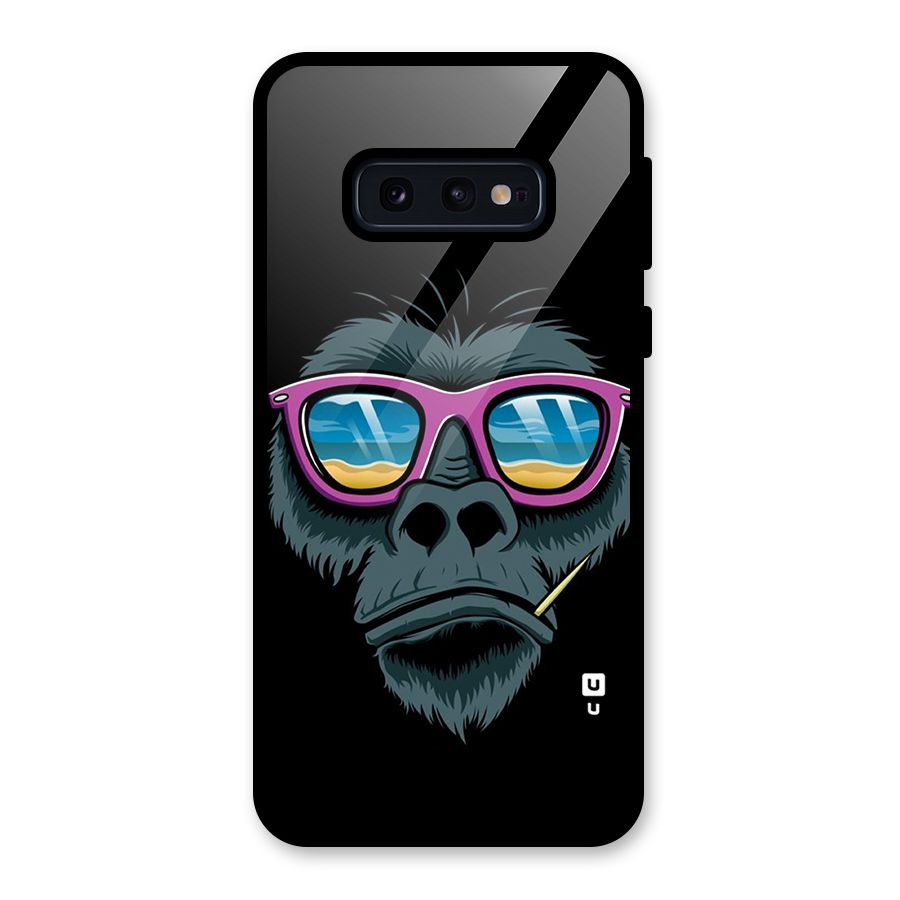 Cool Monkey Beach Sunglasses Glass Back Case for Galaxy S10e