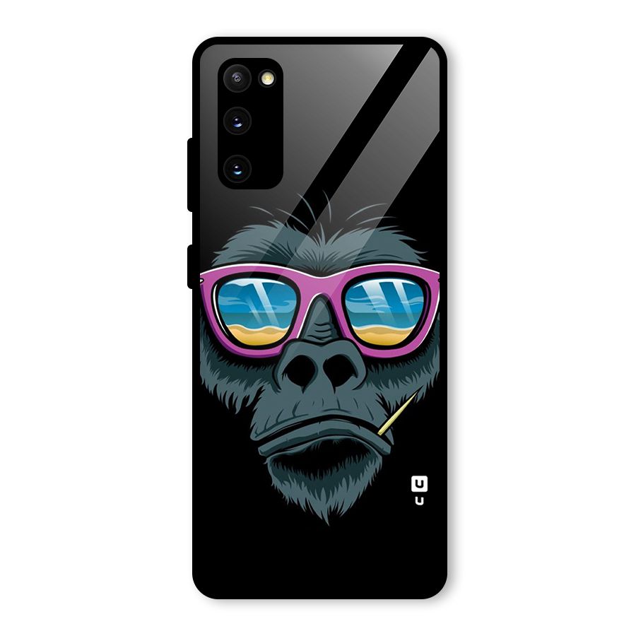Cool Monkey Beach Sunglasses Glass Back Case for Galaxy S20 FE