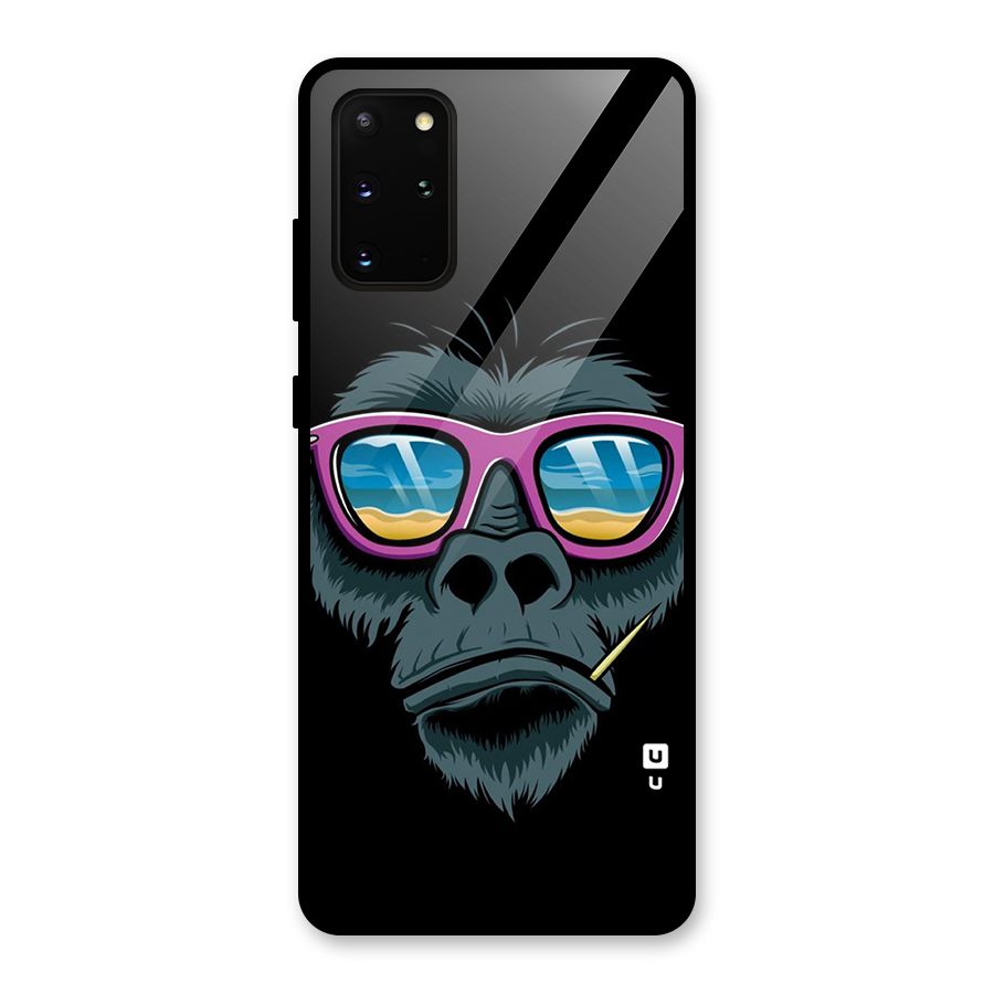 Cool Monkey Beach Sunglasses Glass Back Case for Galaxy S20 Plus