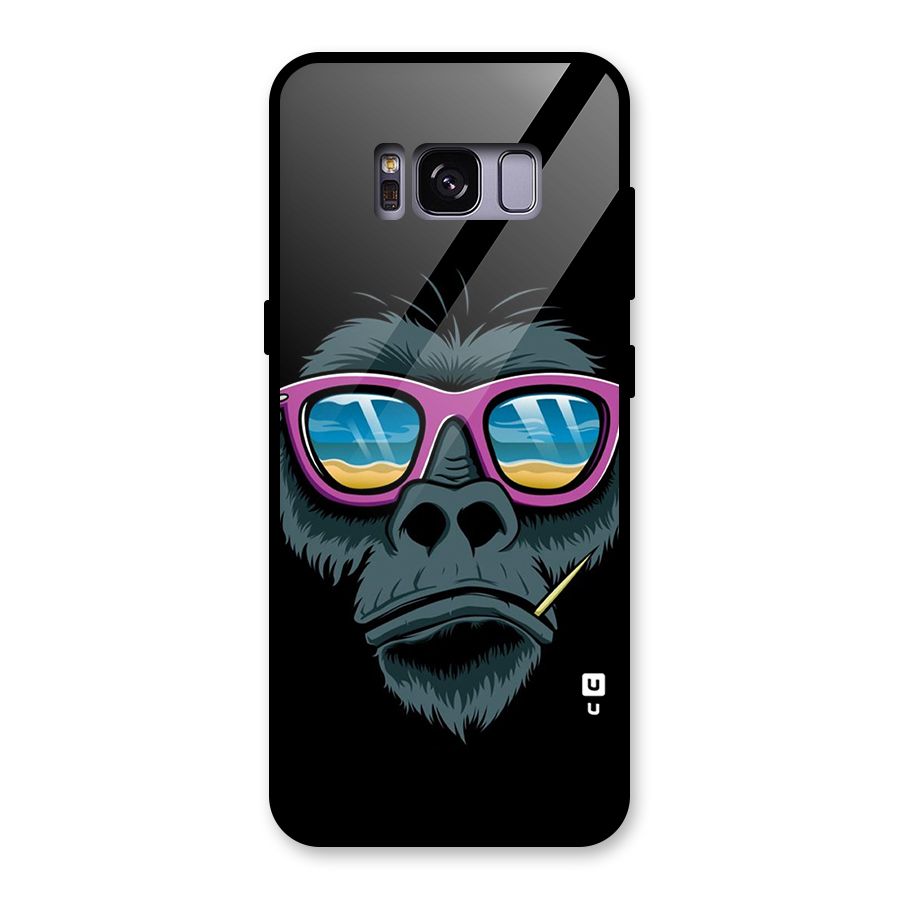 Cool Monkey Beach Sunglasses Glass Back Case for Galaxy S8