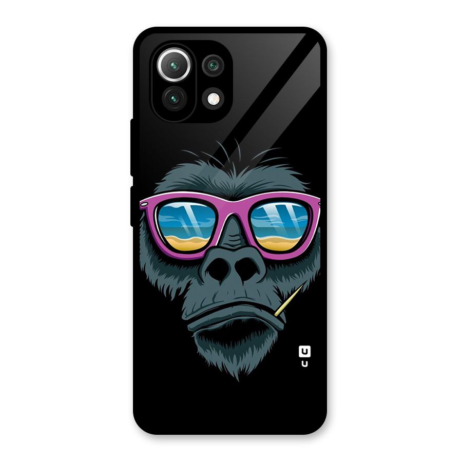 Cool Monkey Beach Sunglasses Glass Back Case for Mi 11 Lite NE 5G
