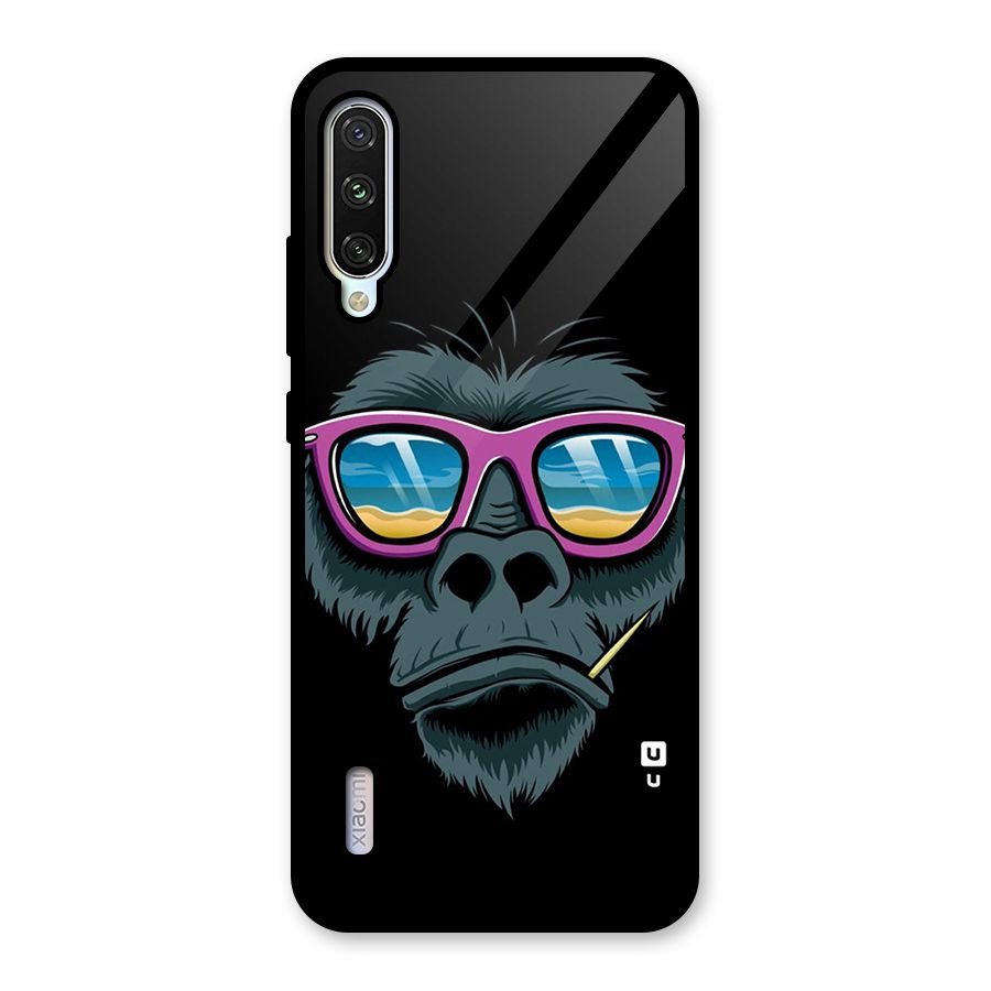 Cool Monkey Beach Sunglasses Glass Back Case for Mi A3