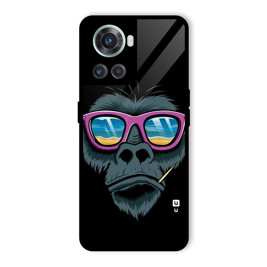 Cool Monkey Beach Sunglasses Glass Back Case for OnePlus 10R