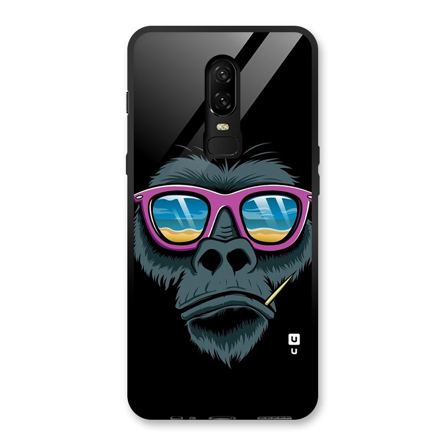 Cool Monkey Beach Sunglasses Glass Back Case for OnePlus 6