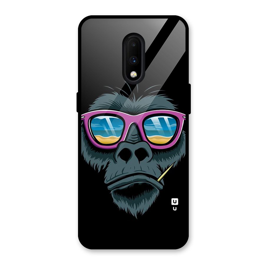 Cool Monkey Beach Sunglasses Glass Back Case for OnePlus 7