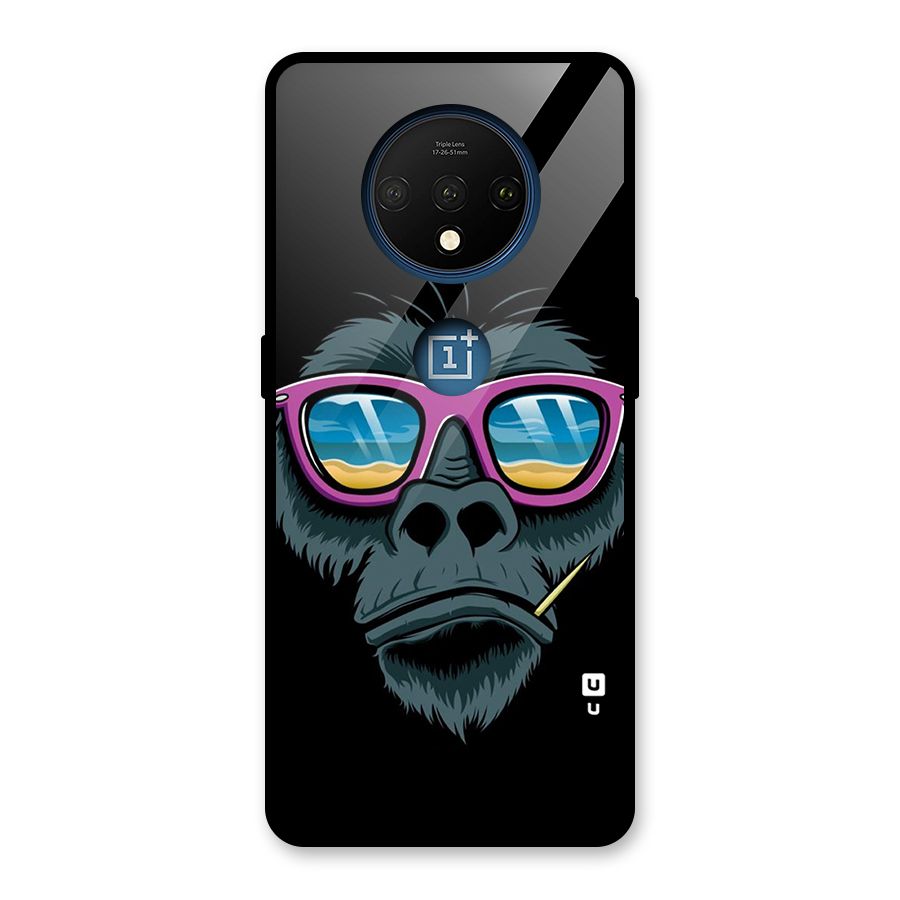 Cool Monkey Beach Sunglasses Glass Back Case for OnePlus 7T