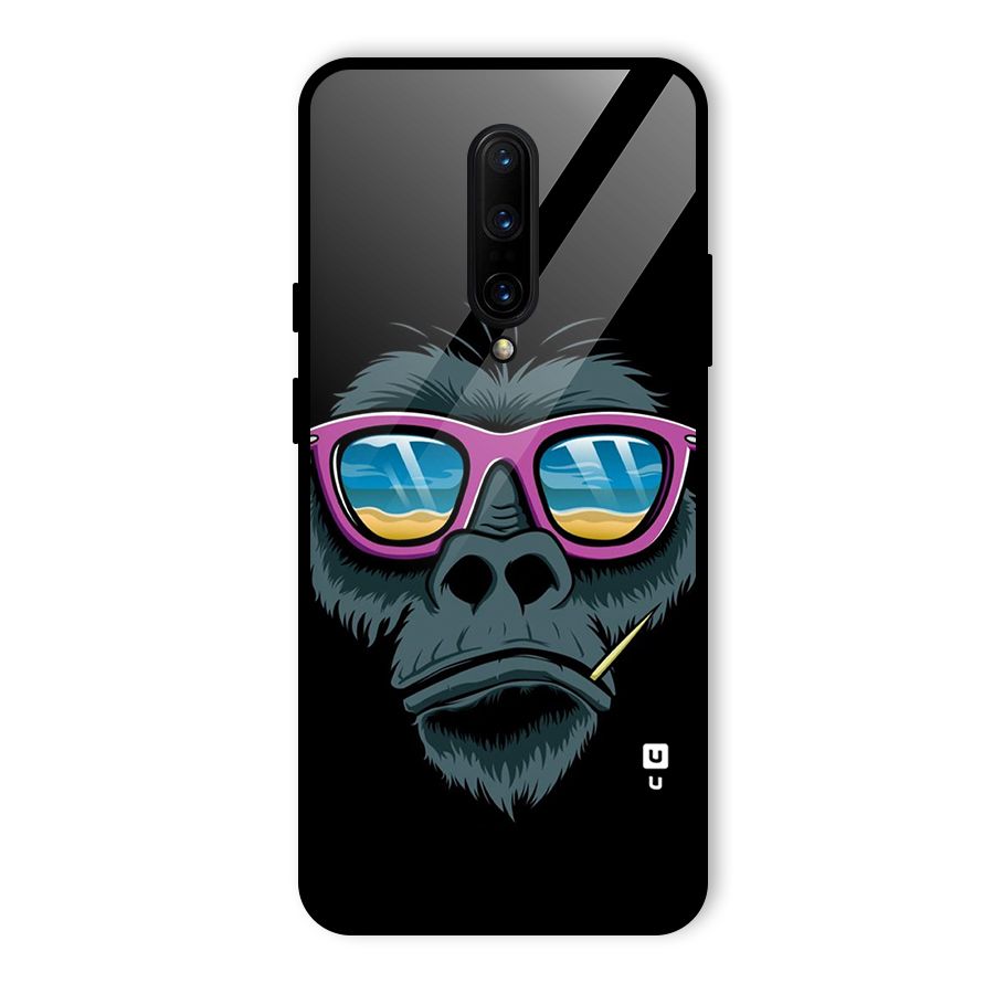 Cool Monkey Beach Sunglasses Glass Back Case for OnePlus 7 Pro
