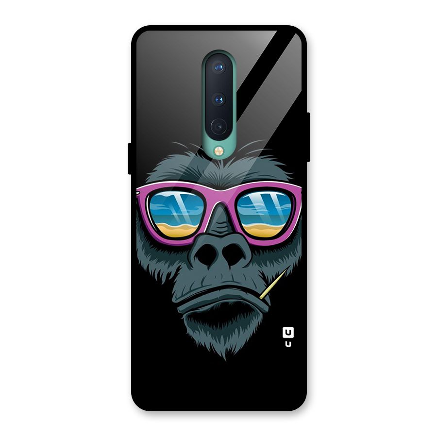 Cool Monkey Beach Sunglasses Glass Back Case for OnePlus 8