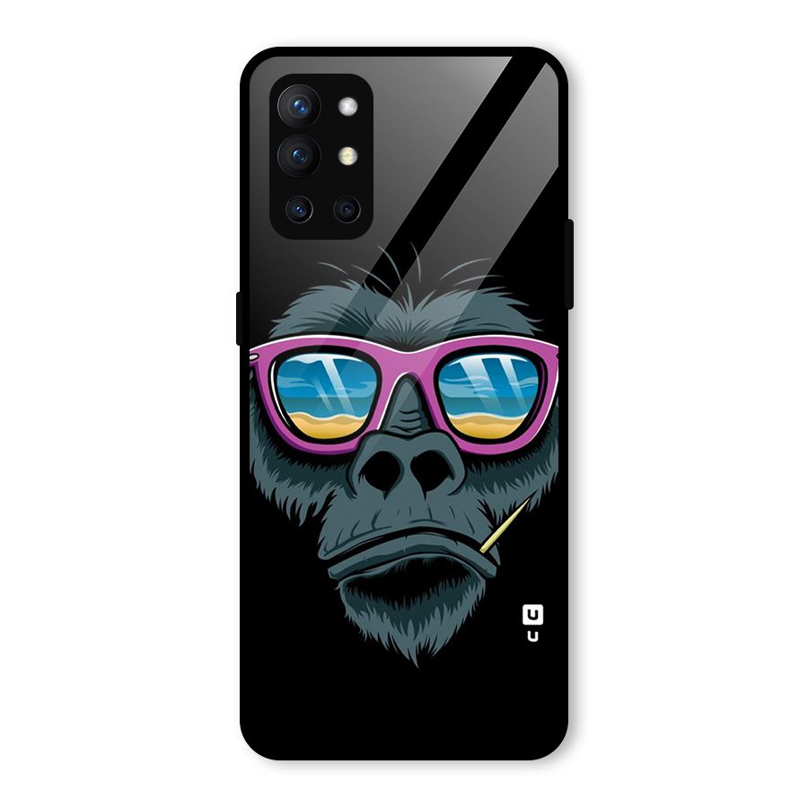 Cool Monkey Beach Sunglasses Glass Back Case for OnePlus 9R