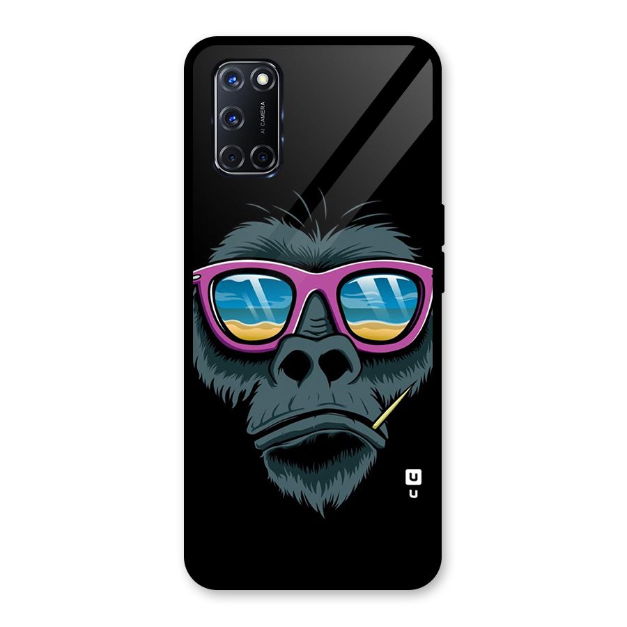 Cool Monkey Beach Sunglasses Glass Back Case for Oppo A52