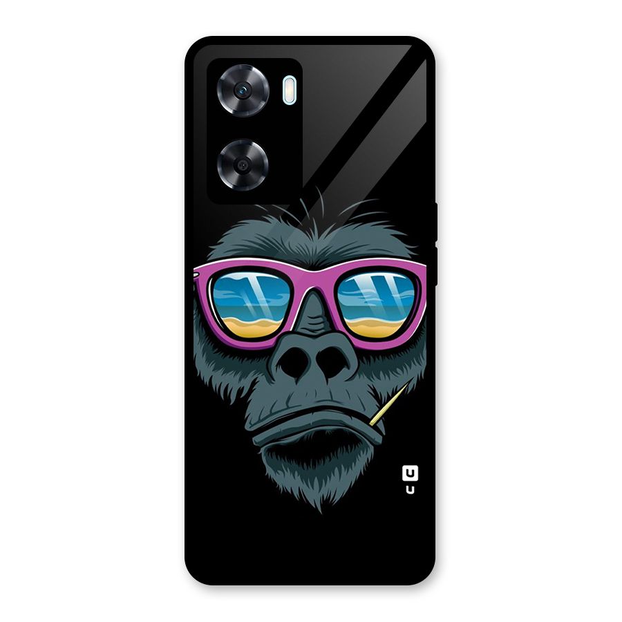 Cool Monkey Beach Sunglasses Glass Back Case for Oppo A77
