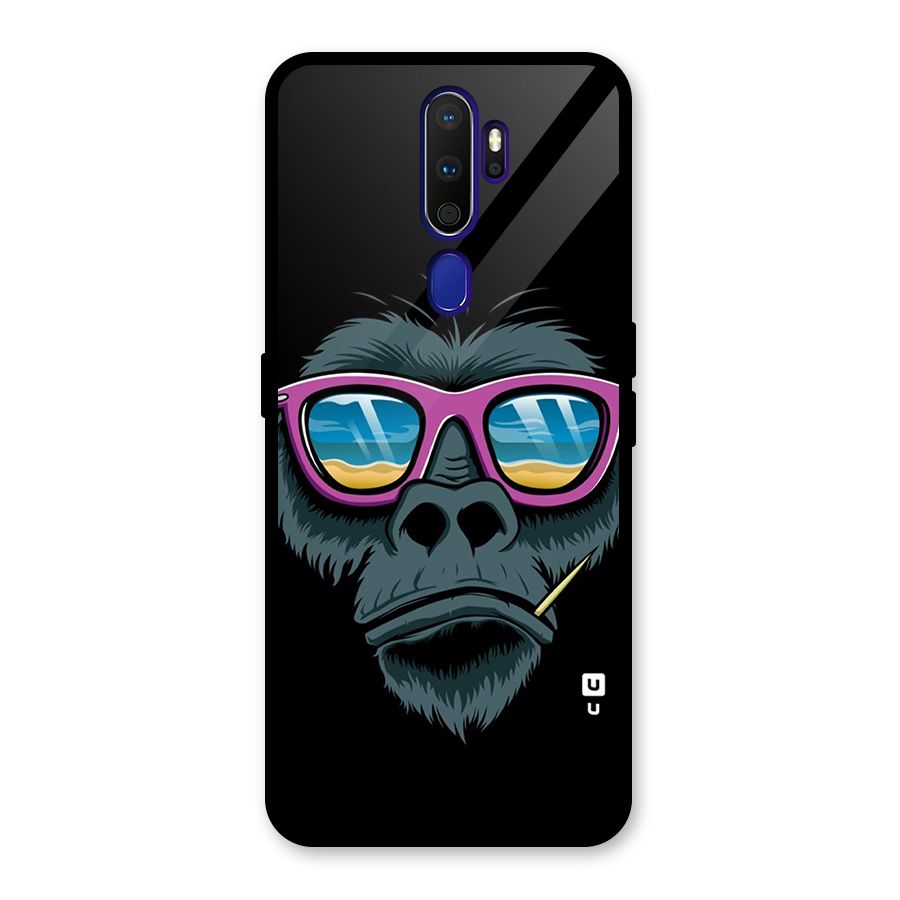 Cool Monkey Beach Sunglasses Glass Back Case for Oppo A9 (2020)