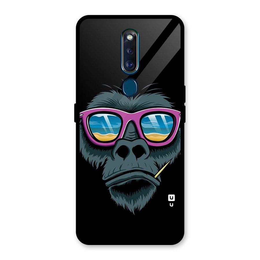 Cool Monkey Beach Sunglasses Glass Back Case for Oppo F11 Pro