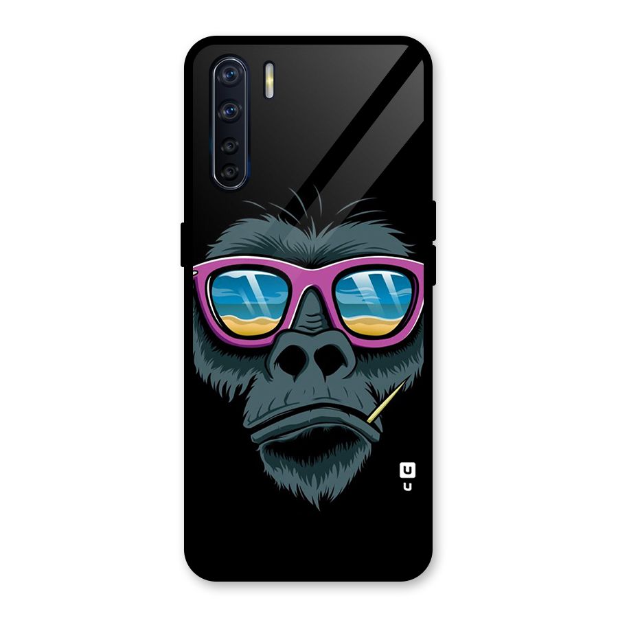 Cool Monkey Beach Sunglasses Glass Back Case for Oppo F15