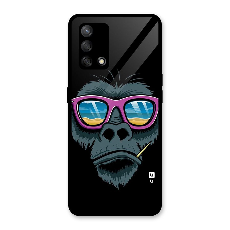 Cool Monkey Beach Sunglasses Glass Back Case for Oppo F19