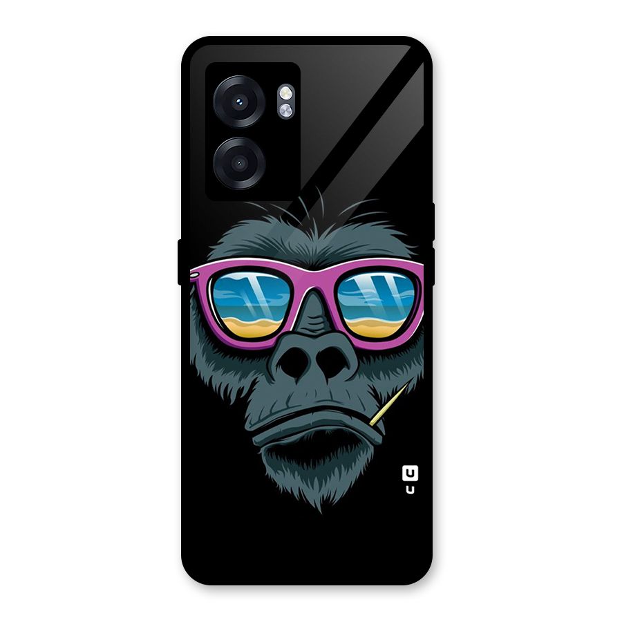 Cool Monkey Beach Sunglasses Glass Back Case for Oppo K10 (5G)