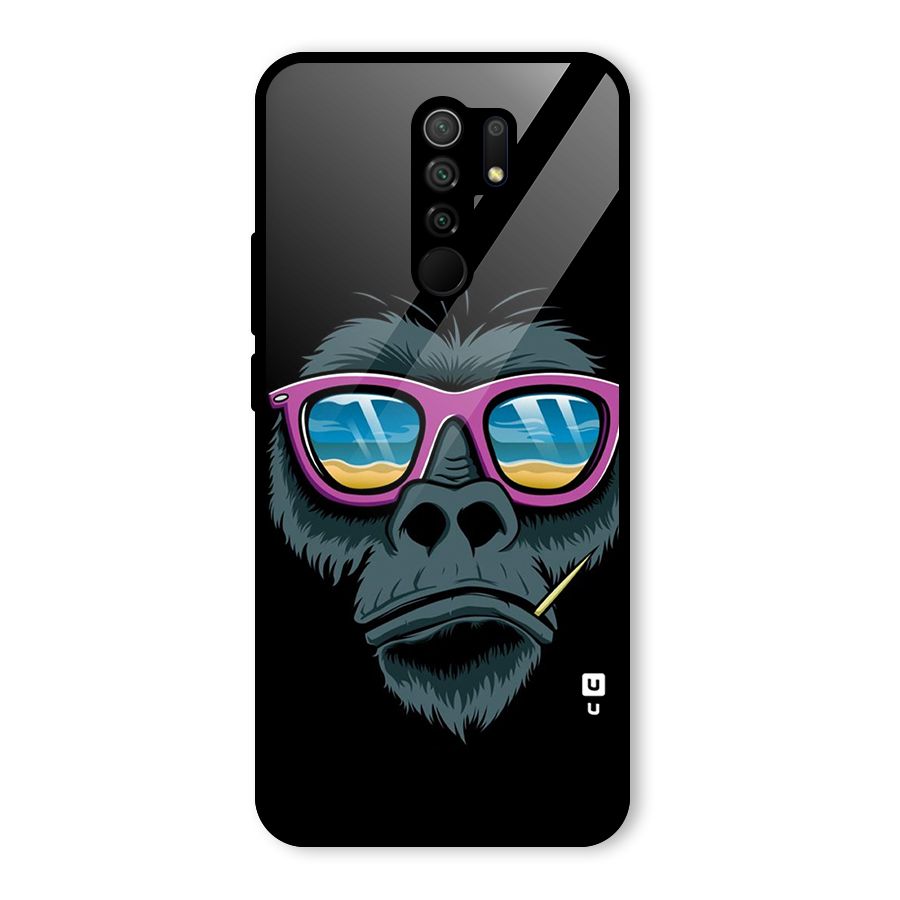 Cool Monkey Beach Sunglasses Glass Back Case for Poco M2