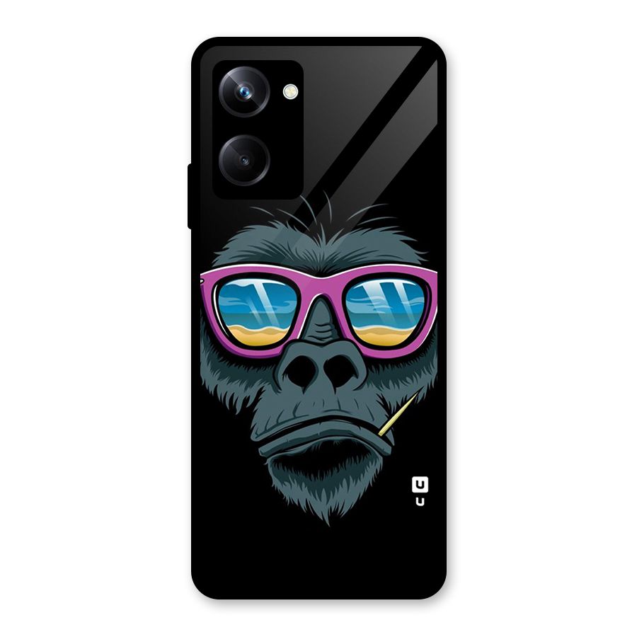 Cool Monkey Beach Sunglasses Glass Back Case for Realme 10 Pro