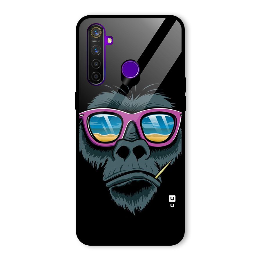 Cool Monkey Beach Sunglasses Glass Back Case for Realme 5 Pro