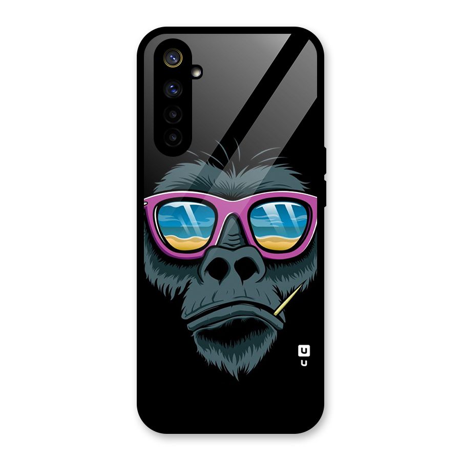 Cool Monkey Beach Sunglasses Glass Back Case for Realme 6i