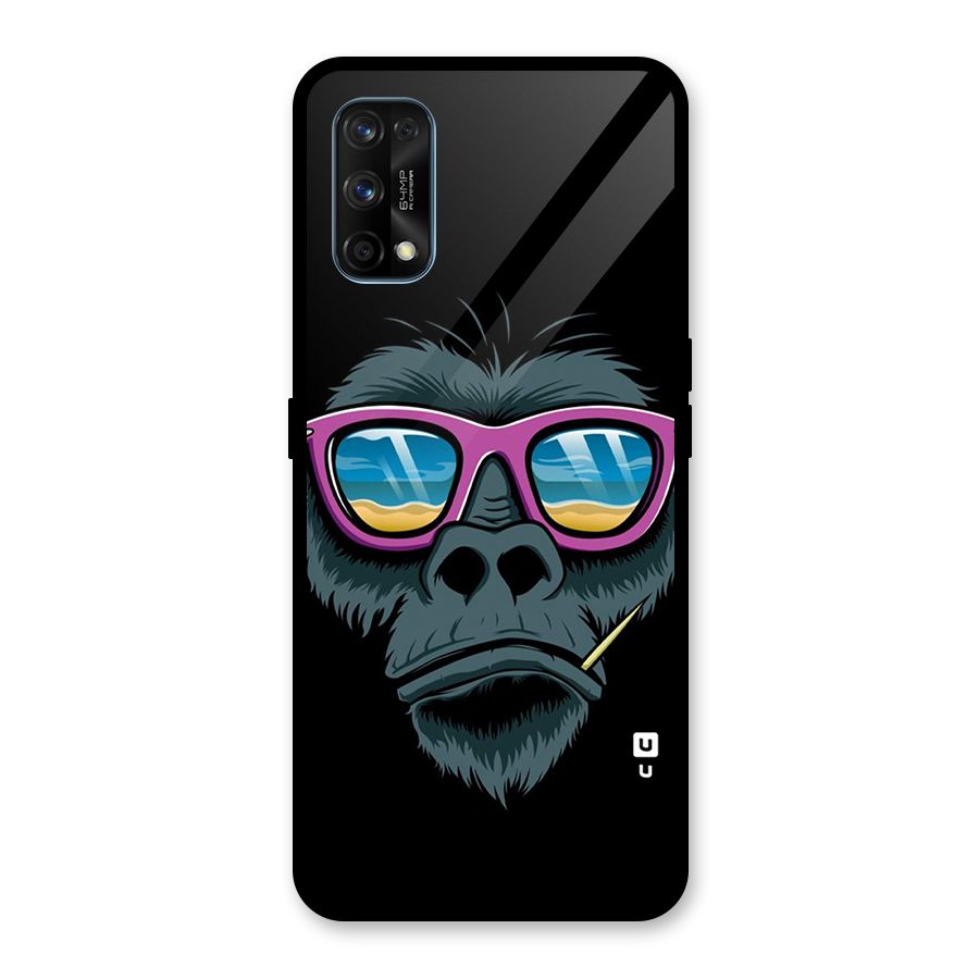 Cool Monkey Beach Sunglasses Glass Back Case for Realme 7 Pro