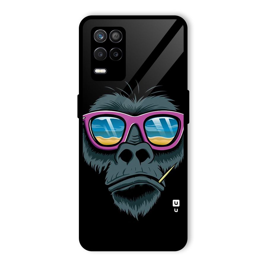 Cool Monkey Beach Sunglasses Glass Back Case for Realme 8 5G