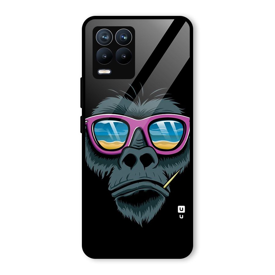 Cool Monkey Beach Sunglasses Glass Back Case for Realme 8 Pro