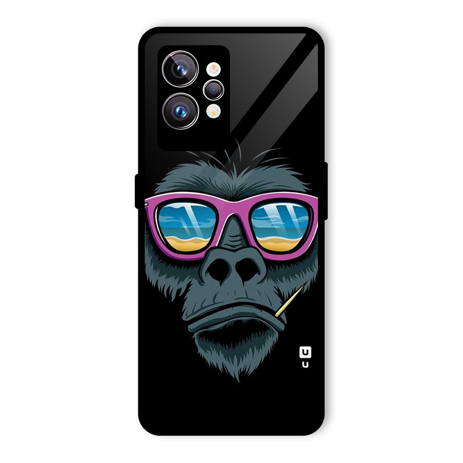 Cool Monkey Beach Sunglasses Glass Back Case for Realme GT2 Pro
