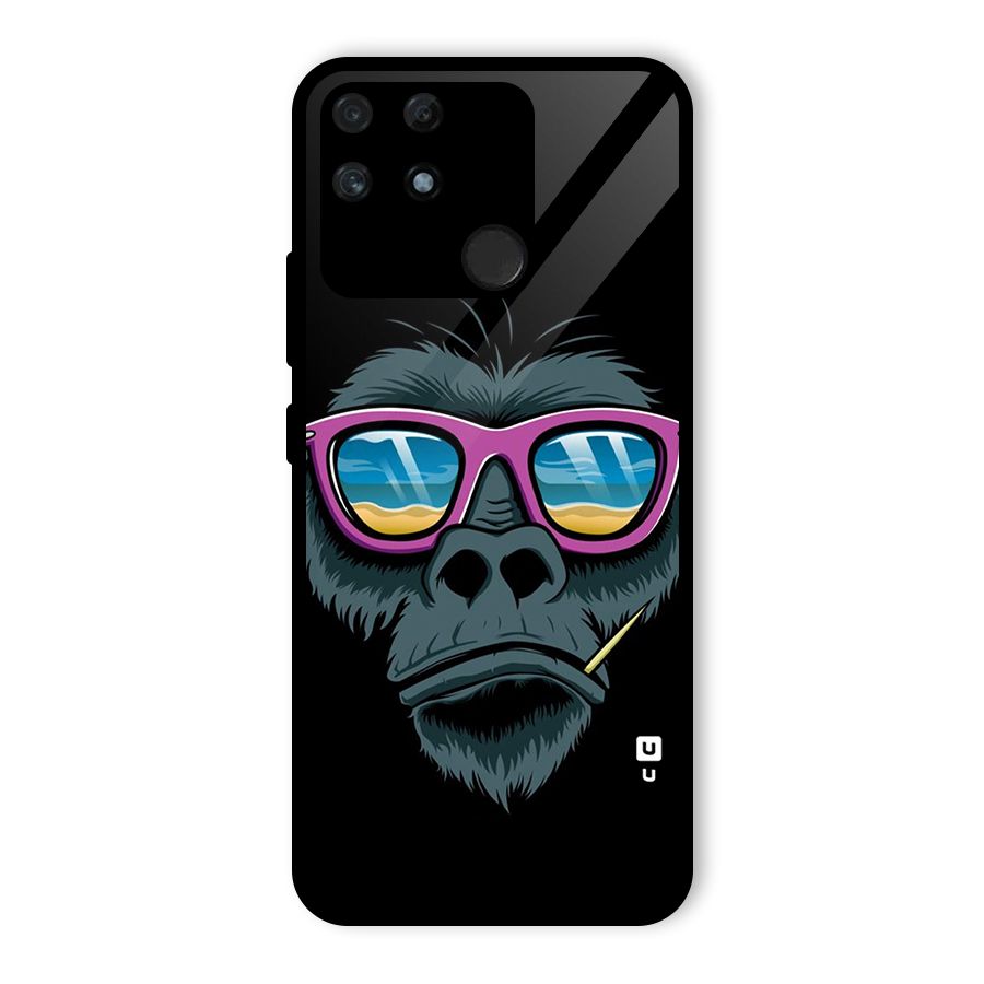 Cool Monkey Beach Sunglasses Glass Back Case for Realme Narzo 50A