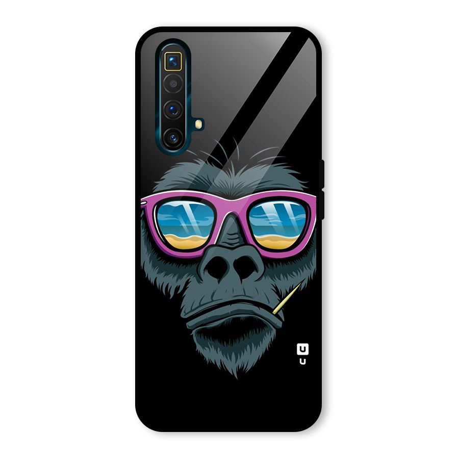 Cool Monkey Beach Sunglasses Glass Back Case for Realme X3