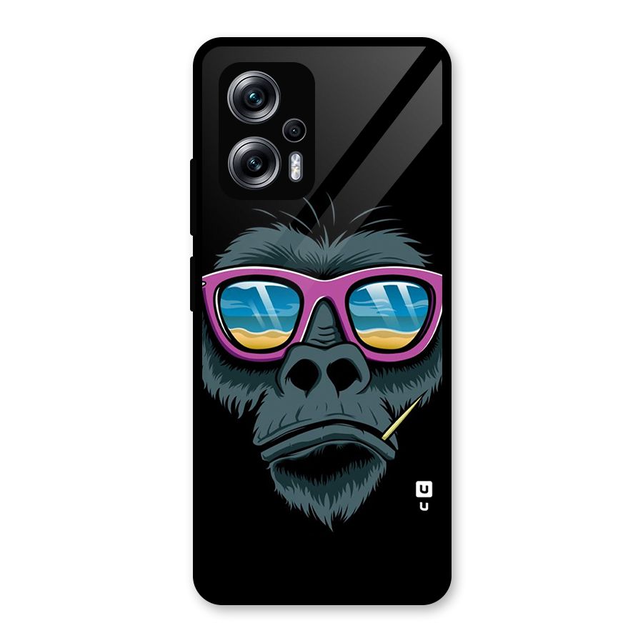 Cool Monkey Beach Sunglasses Glass Back Case for Redmi K50i