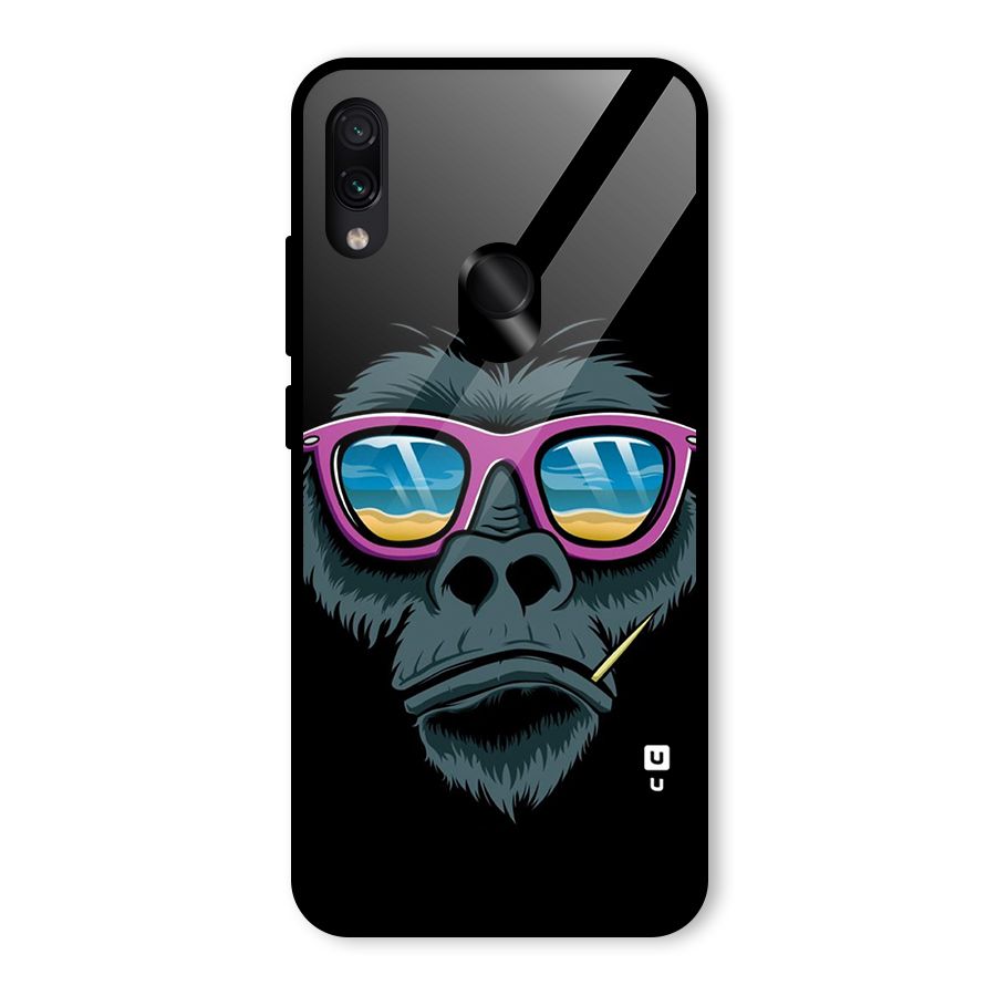 Cool Monkey Beach Sunglasses Glass Back Case for Redmi Note 7S