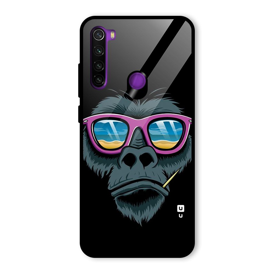 Cool Monkey Beach Sunglasses Glass Back Case for Redmi Note 8