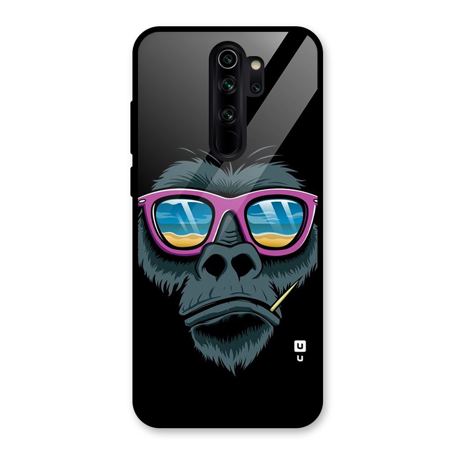 Cool Monkey Beach Sunglasses Glass Back Case for Redmi Note 8 Pro
