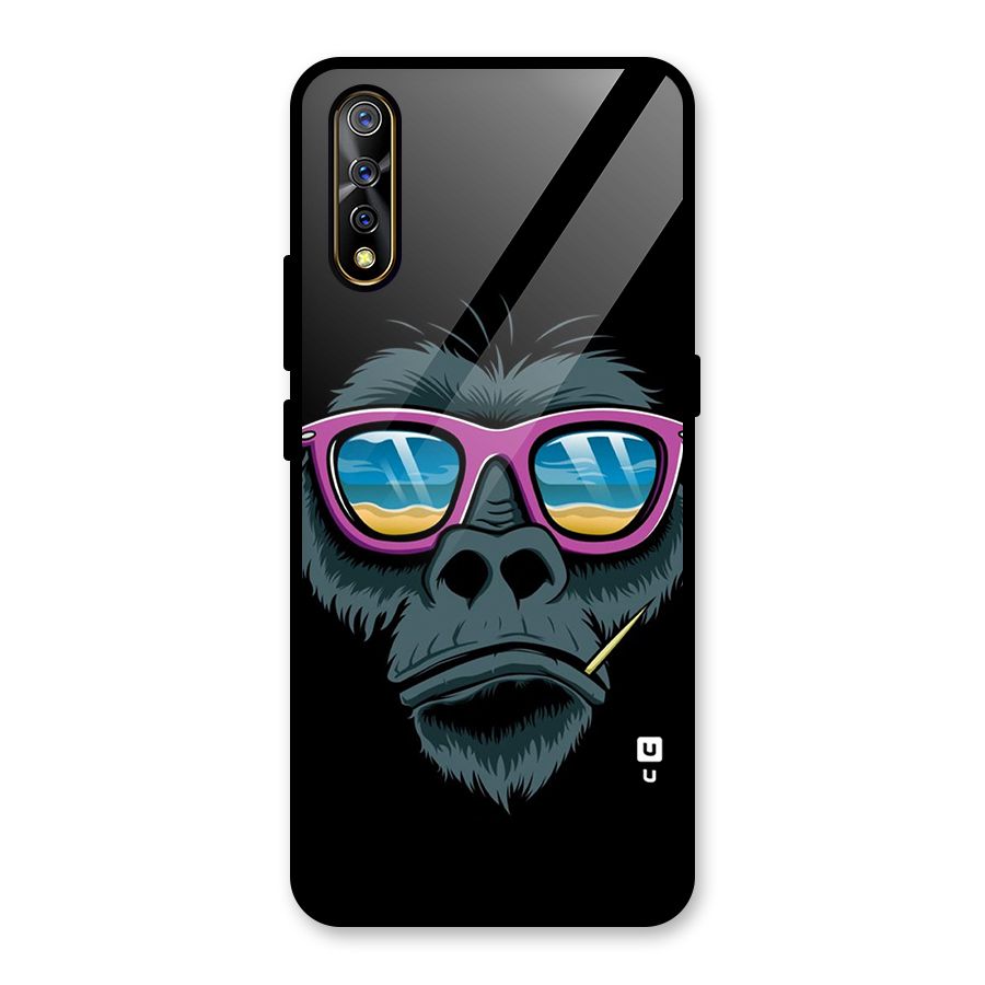 Cool Monkey Beach Sunglasses Glass Back Case for Vivo S1